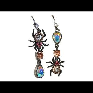 NWT Betsey Johnson Dark Magic Spider Earrings